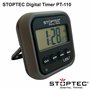 STOPTEC Minuteur numérique PT-110 - Compte à rebours - Chronomètre - Heure et alarme - Température - Sport et loisirs - Silencie