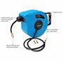 DEUBA® Dévidoir enrouleur tuyau à air comprimé automatique 10m+1m raccord 3/8' 12 bar Ø12mm enroulement tuyau pneumatique suppor