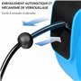 DEUBA® Dévidoir enrouleur tuyau à air comprimé automatique 10m+1m raccord 3/8' 12 bar Ø12mm enroulement tuyau pneumatique suppor