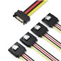 deleyCON 0,15m Adaptateur D’alimentation S-ATA Y - 1x Prise Femelle SATA vers 4x Prises Mâles SATA - Câble D’alimentation Intern