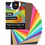 OfficeTree 104 Papier Coloré - pour Bricoler et Construire - 130 g/m² - 10 Feuilles Couleurs A4 plus Feuilles d'or et d'argent