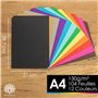 OfficeTree 104 Papier Coloré - pour Bricoler et Construire - 130 g/m² - 10 Feuilles Couleurs A4 plus Feuilles d'or et d'argent