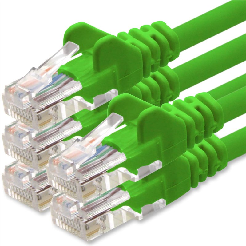 1aTTack.de Câble Réseau Cat6 Cat 6-5x 1m - RJ45 Ethernet LAN DSL Routeur Modem - Vert
