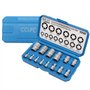 CCLIFE 14 pièces Coffret douilles torx femelle 1/4" 3/8" 1/2"