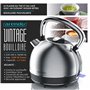 arendo - Bouilloire électrique en Acier Inoxydable - 1,7 Litre - 2200 W - Style Vintage rétro - Filtre anticalcaire Amovible Int