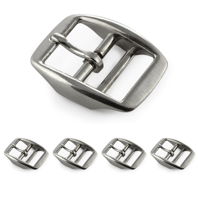 Image secondaire de Ganzoo Boucle de ceinture en acier inoxydable, 4 pièces dans un ensemble, boucle paracord 550 en argent, max. largeur de ceintur