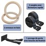 ALPIDEX Anneaux de Sport Anneaux de Gymnastique Anneaux y Compris Fixation de Porte et Sangle de Fixation avec marquage Longitud
