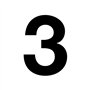 iSecur chiffres-autocollants n° 3 en noir I hauteur 10 cm I numéro de maison auto-adhésif