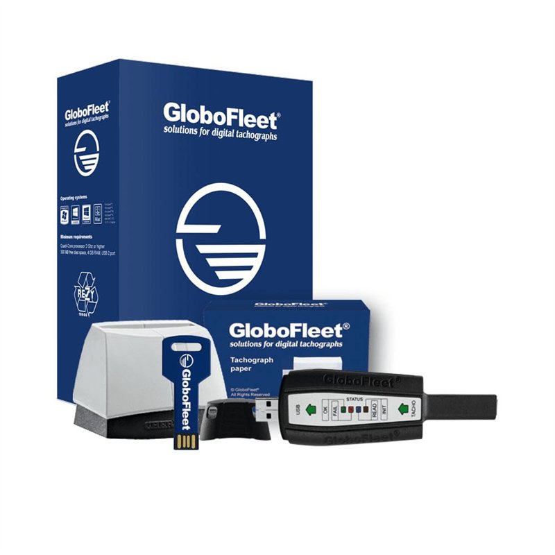 GloboFleet - Kit de démarrage Optimal DK II - Logiciel pour contrôler, analyser et archiver les données de la carte conducteur -