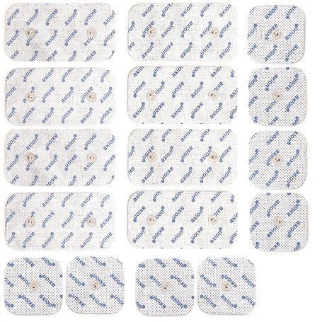 16 électrodes axion de 5x5 cm et 10x5 cm | Compatibles avec les électrostimulateurs COMPEX | Patchs de rechange pour TENS et EMS
