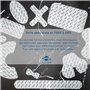 16 électrodes TENS EMS 5x5 cm – électrodes adhésives réutilisables pour appareils TENS/EMS – connecteur 2 mm – excellente conduc