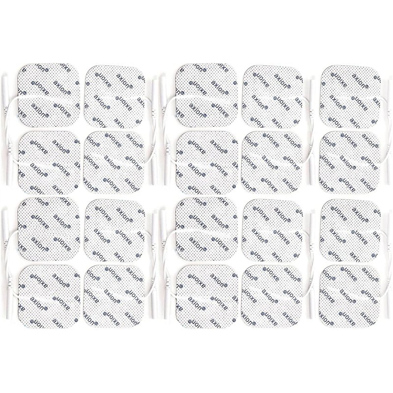 Lot de 20 électrodes carrées 5x5 cm axion | Electrostimulateur TENS EMS avec connexion filaire de 2 mm | Patchs adhésifs