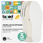 biped 3 paires de semelles pieds nus à découper - semelles intérieures en éponge 100% coton et latex amortissant doux - semelles