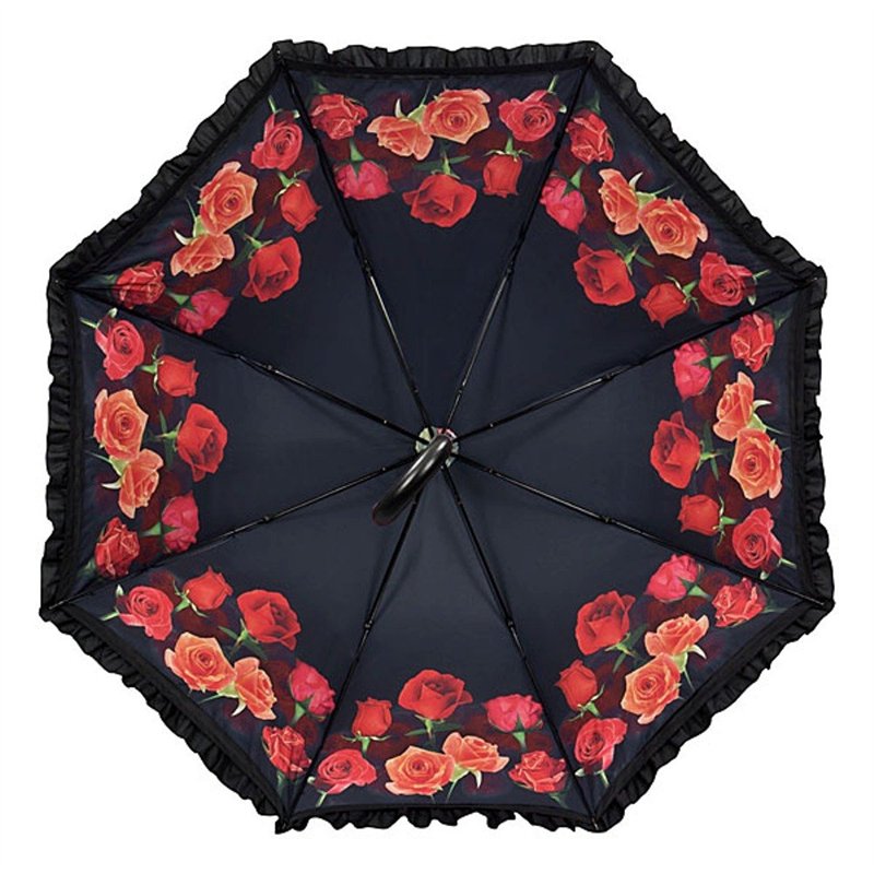 Image secondaire de VON LILIENFELD Parapluie Bouquet de roses Fleur Canne Grand Robuste Ouverture Automatique Double Épaisseur