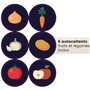 ARTECSIS Lot de 3 Boîtes de Conservation Alimentaire 5L - Rouge Blanc Vert + 6 Stickers/Fruit, Légume