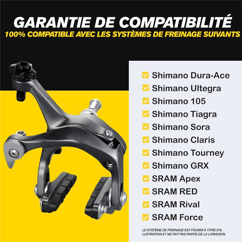 Image secondaire de Vélo Route Patin de Frein 2 Paire 50mm I pour Shimano, SRAM, Cane Creek, TRP etc I Haute Performance I Durable & Ajustement Parf