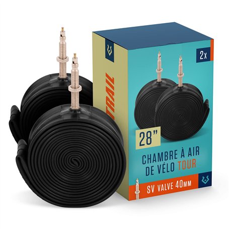 Alphatrail Chambre à Air Vélo Rick 28 Pouces SV Presta Valve 2X Ensembles avec Mobilité Garantie I Pneu Vélo Comatible Continent