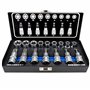 Haskyy Professional 16 pièces Jeu de douilles Torx d'embouts I Jeu d'écrous I T30-T70 55mm de long I E10-E20 39mm de long