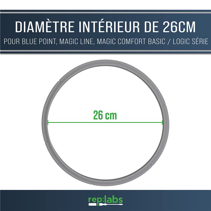 Image secondaire de Joint (pour casseroles avec diamètre intérieur 26 cm) pour autocuiseurs Fissler Blue Point, Magic Line, Magic Comfort Basic/Logi
