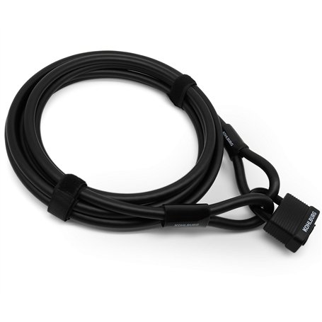 KOHLBURG antivol de 5 mètres de long - cadenas refermable facilement sans clé - câble en acier de 5 m / 500 cm avec fermetures s