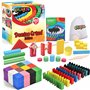 Calmado - 450pcs Pierres Domino/Dominos en Bois Domino Grand Edition Ensemble + Sac + Livret + Accessoires