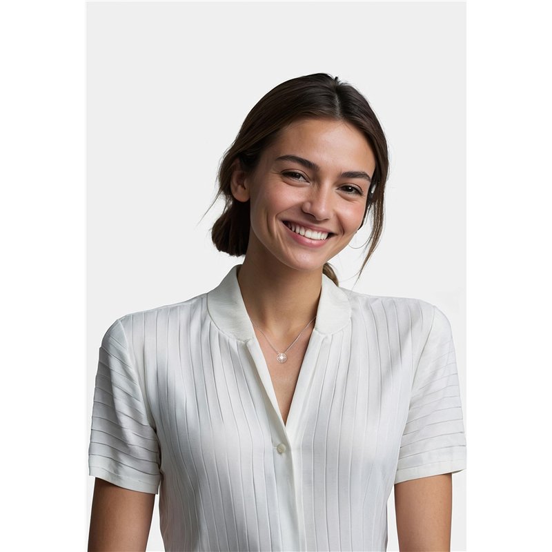 Image secondaire de SOFIA MILANI - Collier pour Femme en Argent 925 - avec Pierre de Zircon - avec Pendentif en Forme de Boussole et Carte du Monde 