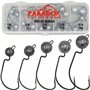 Paradox Fishing Lot de 24 hameçons Offset de qualité supérieure (5 g/7 g/10 g/ 12g 14 g) - 5 ou 4 pièces avec 1- Hameçons Offset