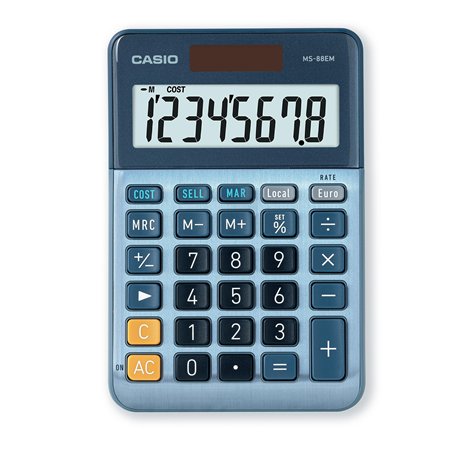 Casio MS88EM Calculatrice de Bureau Coût de Conversion de Devises à 8 Chiffres avant en Aluminium de marge de vente