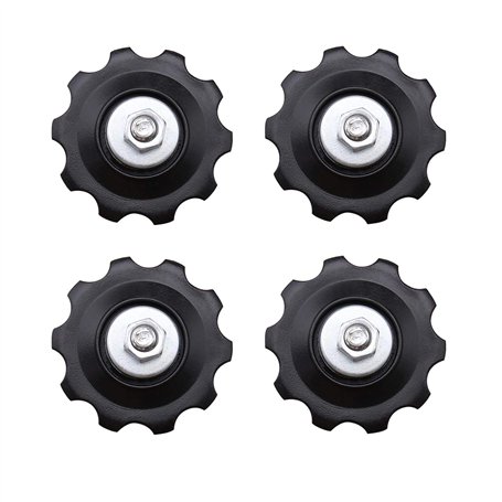 OTOTEC Lot de 4 poulies de roue jockey 10T universelles pour dérailleur 5/6/7/8 vitesses avec couvercle anti-poussière et boulon
