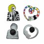Cinereplicas Beetlejuice - Set de 2 Pin's Beetlejuice et Ver des Sables - 3cm - Licence Officielle