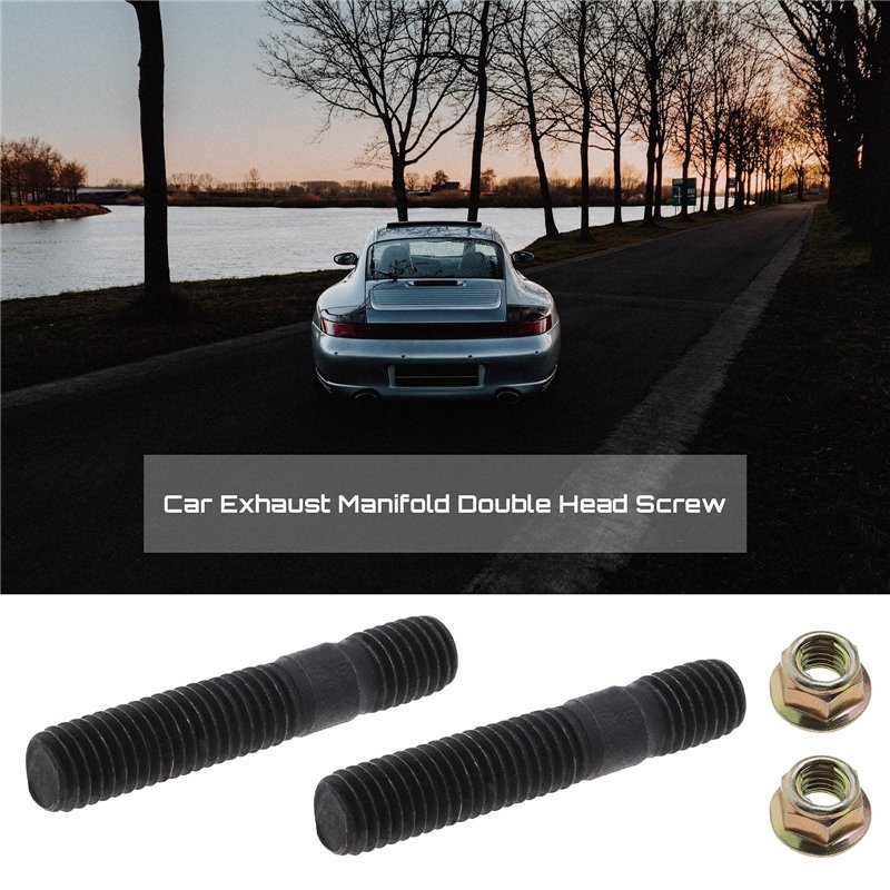 Image secondaire de eMagTech 16pcs Kit de Goujons avec Contre-Écrou Collecteurs d'échappement M8x1.25mm Compatible avec Morris Nissan Simca