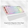Redragon K512 Shiva Clavier de jeu américain à membrane blanche, éclairage RVB, touches G programmables, commandes multimédias,