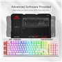 Redragon K512 Shiva Clavier de jeu américain à membrane blanche, éclairage RVB, touches G programmables, commandes multimédias,