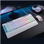 Redragon K512 Shiva Clavier de jeu américain à membrane blanche, éclairage RVB, touches G programmables, commandes multimédias,