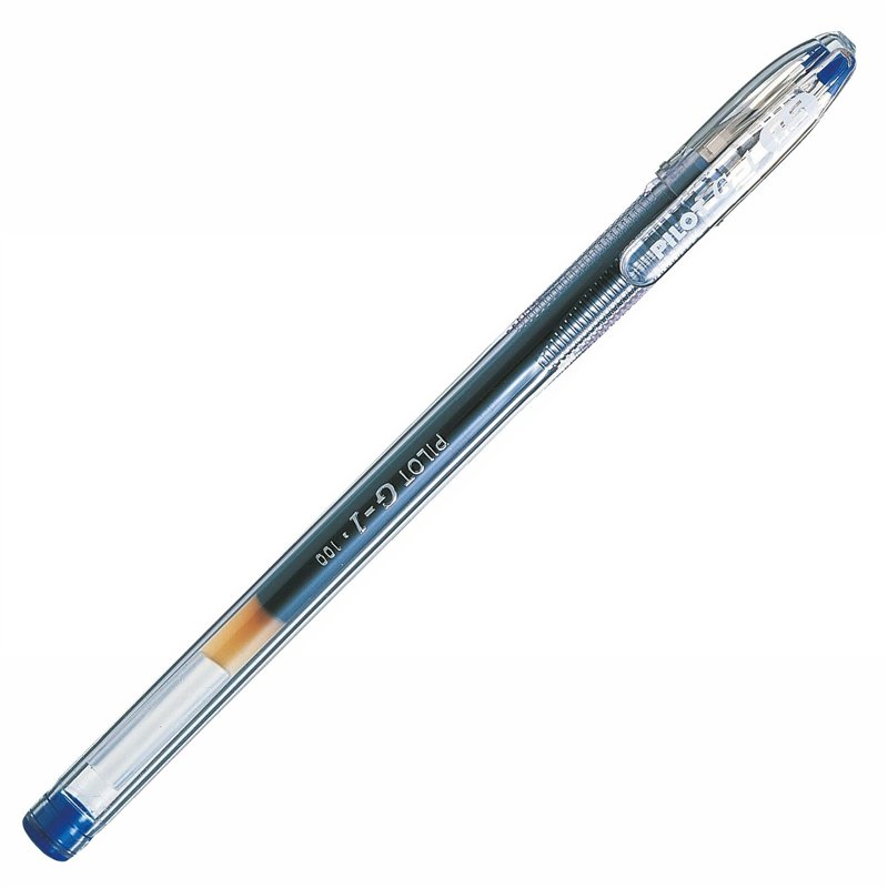 PILOT Lot de 12 Stylos gel G-1 point fine 0,5mm tracé 0,3mm bleu