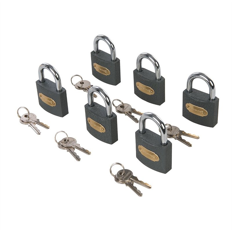 Silverline - 407238 - Lot de 6 cadenas en fer à clés identiques - 50 mm