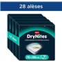HUGGIES DryNites - 4 paquets de 7 alèses - alèses absorbantes jetables - 12h de protection - adaptées aux enfants de tout âge - 