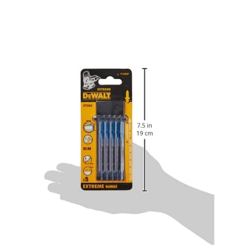 Image secondaire de DeWalt DT2054QZ Lame de scie sauteuse pour manche métallique en T HSS T118EOF Lot de 5 (Import Grande Bretagne) Argent