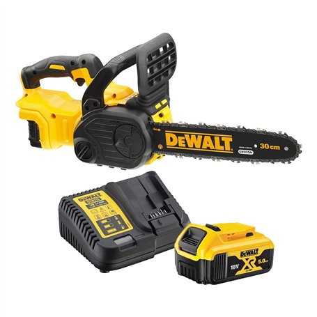 DEWALT - Tronçonneuse Élagueuse Brushless XR 18V 5Ah Li-Ion - DCM565P1-QW - Sans Fil avec Batterie / Chargeur et Poignée Ergonom