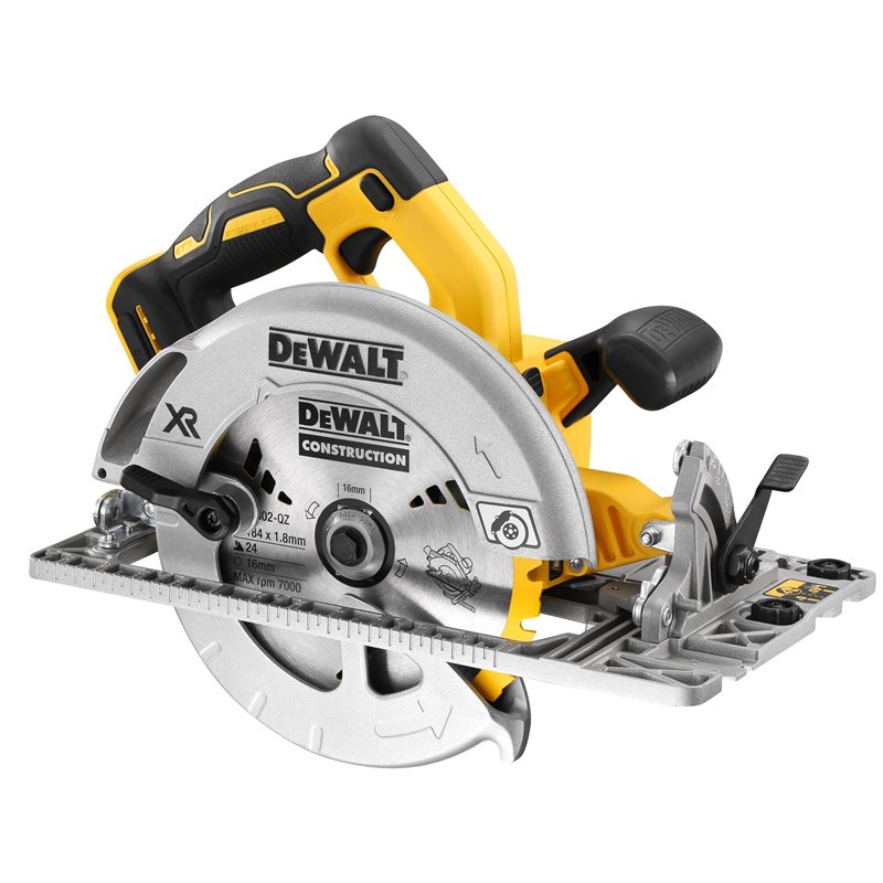 DEWALT - Scie circulaire sans fil XR 18V - avec dispositif de frein électronique - compatible rail de guidage - DCS572NT-XJ