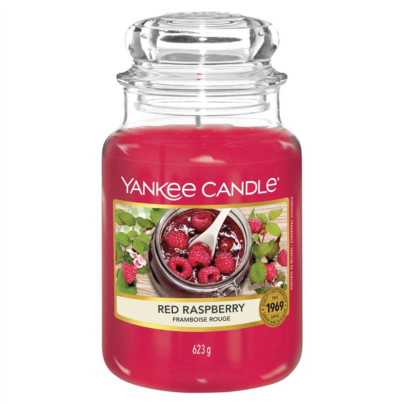 Yankee Candle bougie jarre parfumée | grande taille | Framboise rouge | jusqu’à 150 heures de combustion |Cadeaux de la fête des