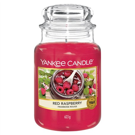 Yankee Candle bougie jarre parfumée | grande taille | Framboise rouge | jusqu’à 150 heures de combustion |Cadeaux de la fête des