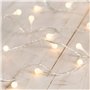 Lights4fun Guirlande Lumineuse Boule à LED Blanc Chaud sur Câble Transparent avec Interrupteur pour Intérieur