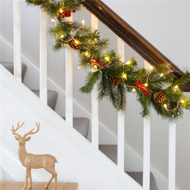 Image secondaire de Lights4fun Guirlande Lumineuse Boule à LED Blanc Chaud sur Câble Transparent avec Interrupteur pour Intérieur