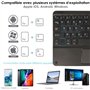 TECHGEAR Active Strike Pro Clavier AZERTY Bluetooth sans Fil avec Pavé Tactile Intégré compatible avec Samsung Tab S7, Tab S6 Li