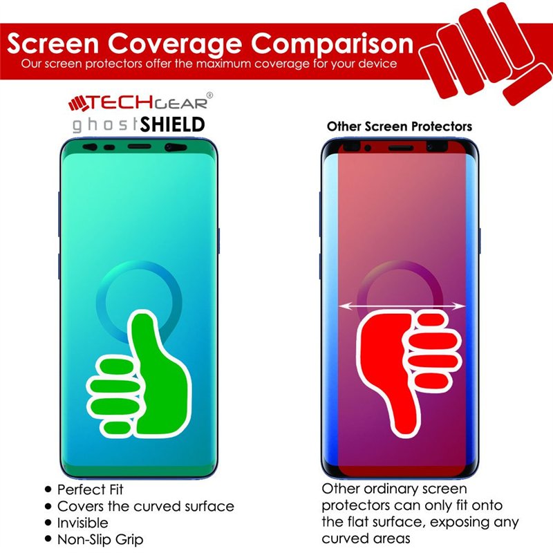 Image secondaire de TECHGEAR Protection Écran pour Galaxy S9 [ghostSHIELD]