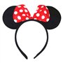 Oreilles de Souris de Bande Dessinée sur Bandeau avec Noeud en Satin Rouge à Pois Blancs - Accessoire Bandeau pour Costume de Dé