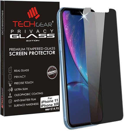TECHGEAR Protection Ecran Anti Espion - Protecteur d'Écran Verre de Confidentialité en Verre Trempé Compatible pour iPhone 11