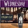 Blue Sky Studios Wednesday Travel Cup Bouteille d'eau avec paille intégrée 600 ml Produit sous licence Mercredi