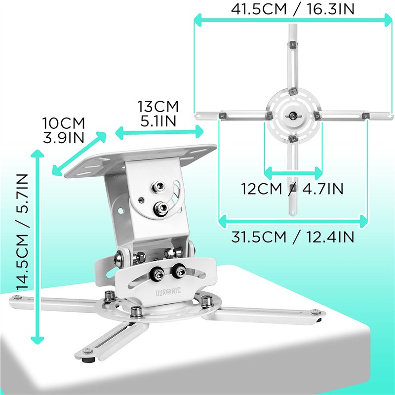 Image secondaire de Duronic PB06XL Support pour Vidéoprojecteur Plafond Rotatif 360° Inclinable 30° et Pivotable 20° Charge maximale 13,6 kg Idéal p